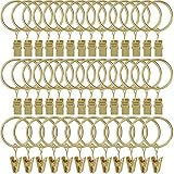 LLPJS 40 PCS Curtain Rings with Clips, Curtains Hooks Drapery Clip with Ring, Perfect for Decor...