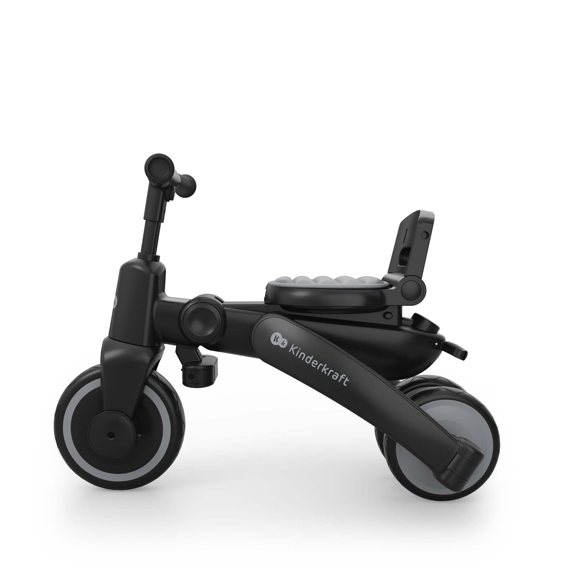 Kinderkraft Jazz 3 Tricycle Pliable, siège Rotatif 360°, Position Semi-allongée Face et Dos à la Route, Canopy UPF 50+, Pliage Compact, dès 9 Mois, Gris
