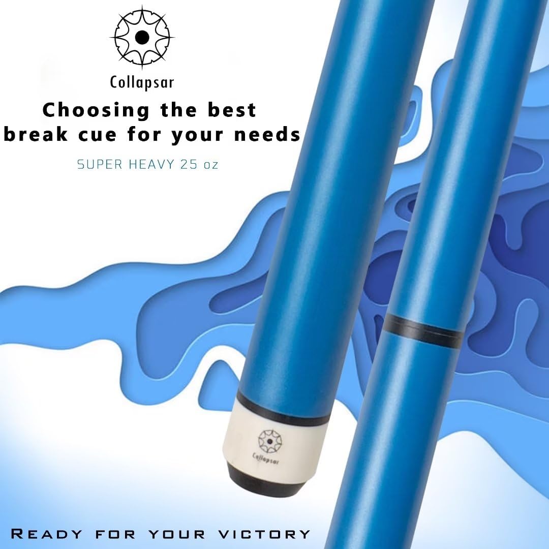 Collapsar Heavy Hitter Jump Break Cue,25oz 3 Piece Pool Cue 14mm Phenolic Tip,25-Ounce Billiard Pool Stick