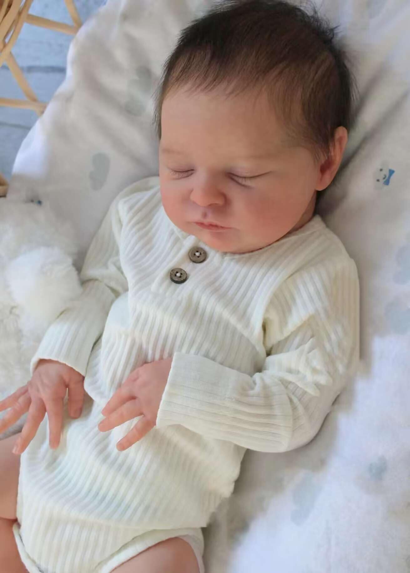 ROSHUAN Reborn babypoppen van siliconen, 50,8 cm, zacht en realistisch, anatomisch correct, babypoppen die eruit zien als het echte leven, waterdichte cadeaus voor baby's