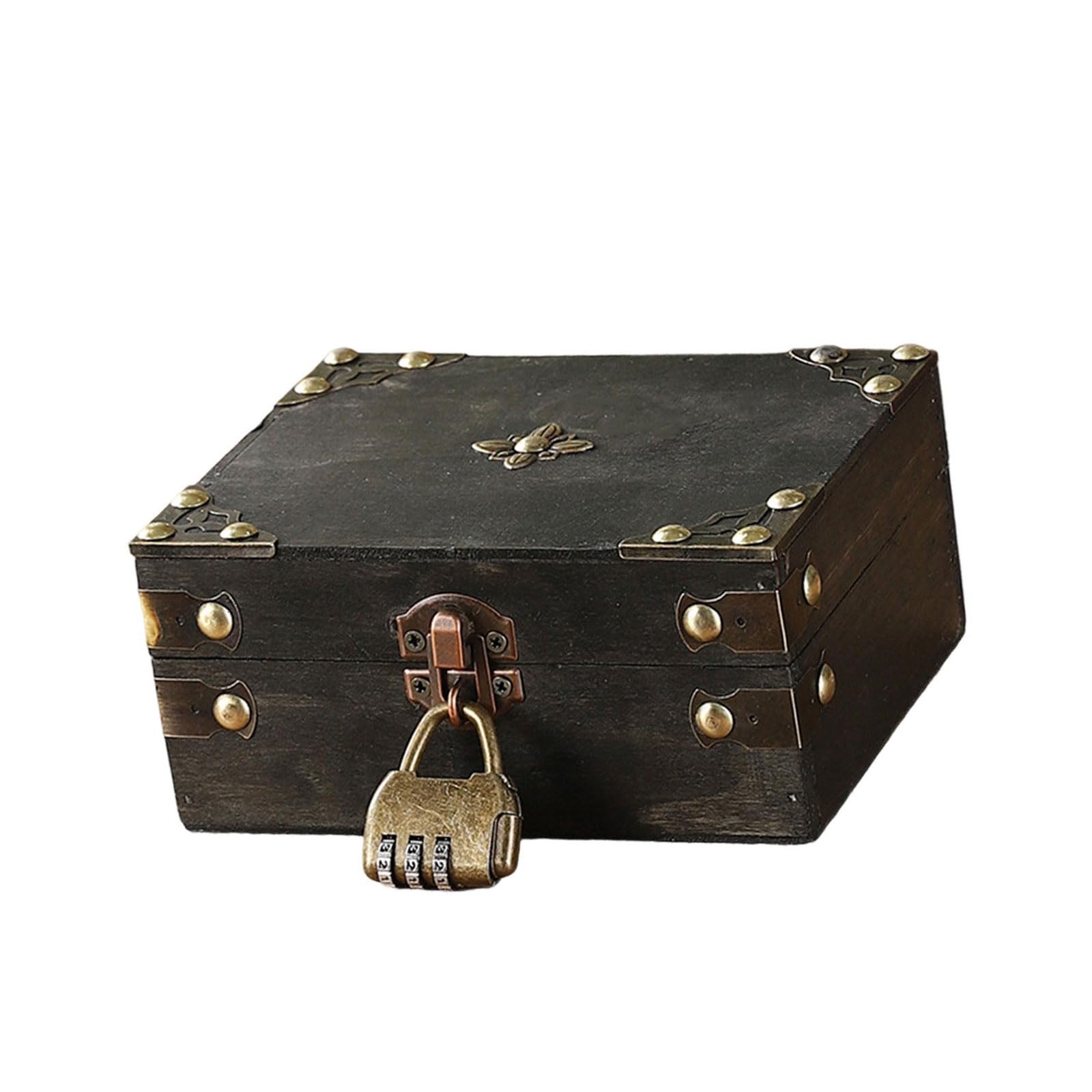 YWLUUOO Antique European Styles Handheld Storage Box Sturdy Travel Wood Case Accessory for Clothing and Books Organization Multipurpose Travel Box