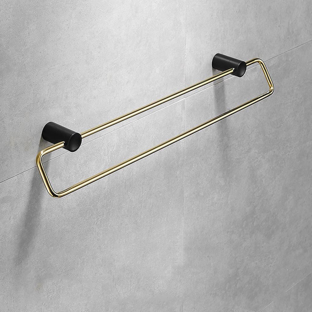 Support de salle de bain or noir double rod pour suspendre vos serviettes de bain avec style