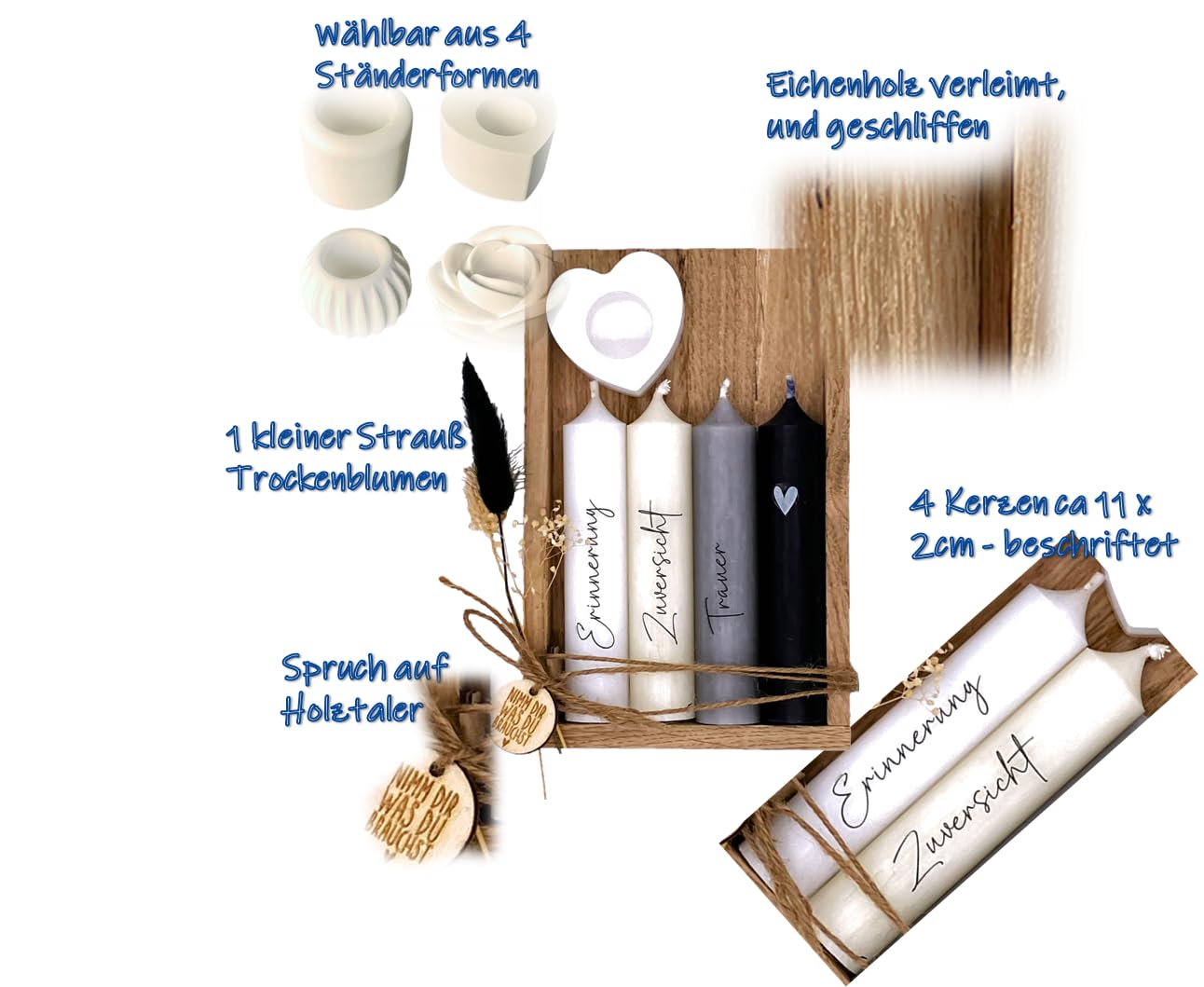 Trauergeschenk * Nimm dir was du brauchst * Kerzen * Trauergeschenke von Herzen * Trauerkerze * Beerdigung * Andenken an Verstorbene * Trost Geschenk * Erinnerungslicht * Trockenblumen