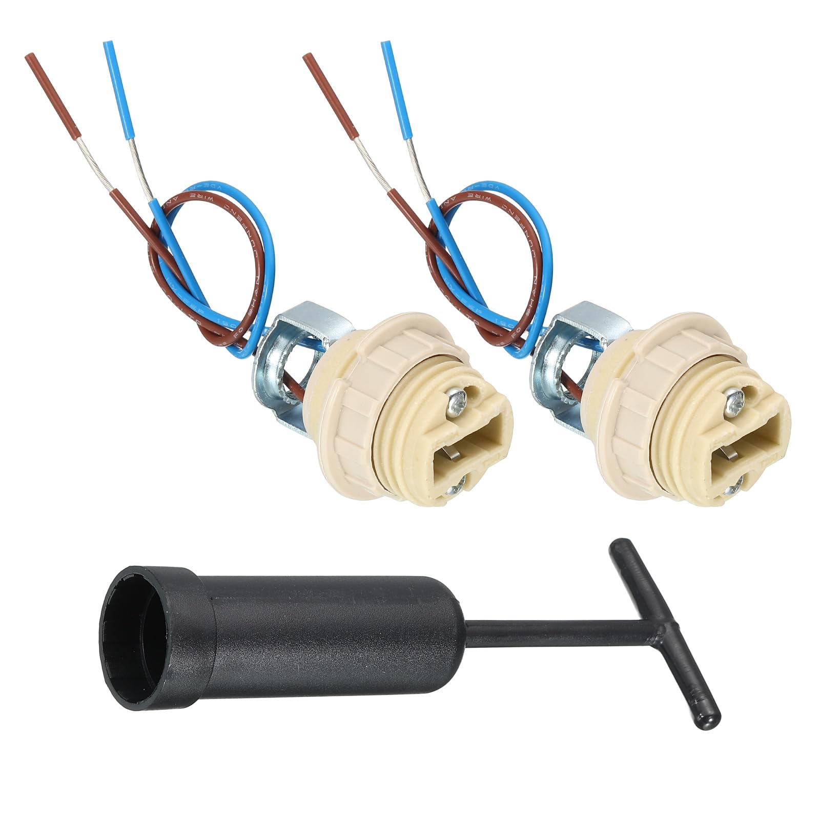 VIAPUICE G9 Lamp Holder Light Socket with Wire Plastic Ring 5.9"Length-2Pcs