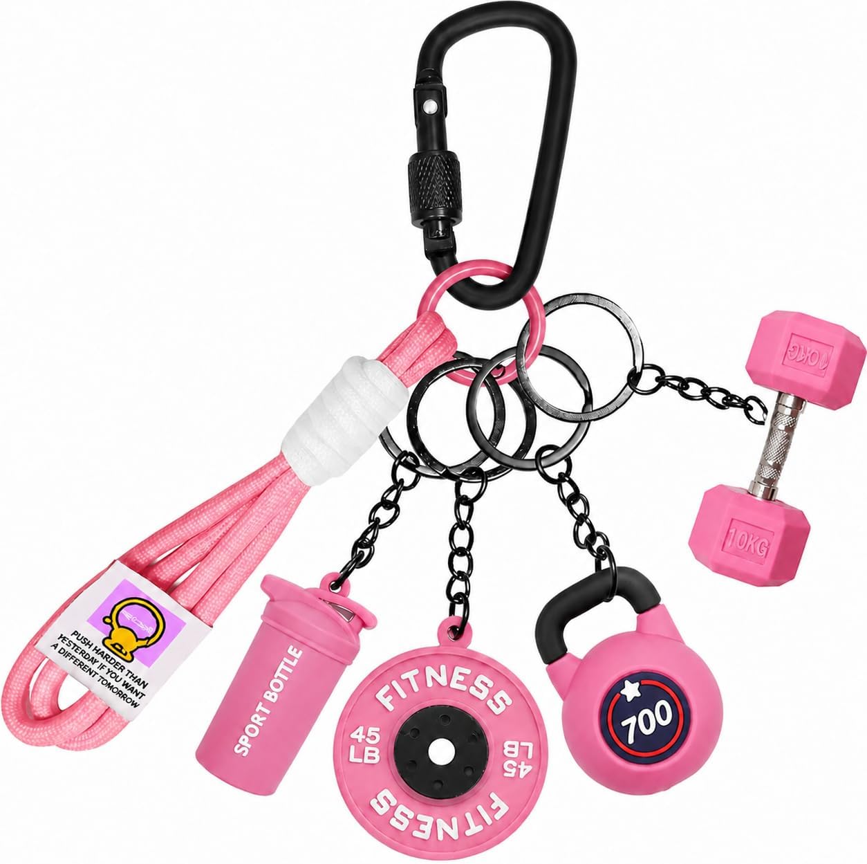 Cute Mini Dumbbell Keychain Set – Fitness Gift for Gym Lovers, Women & Men, Couples – Bag Purse Car Key Chains Charm