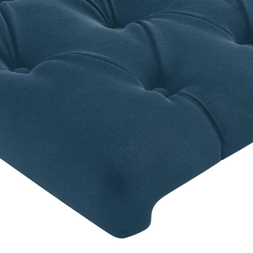 Cabecero de cama LED azul oscuro, 180 x 7 x 118/128 cm, terciopelo, altura regulable, tiras LED recortables, diseño moderno y cómodo respaldo para dormitorio juvenil
