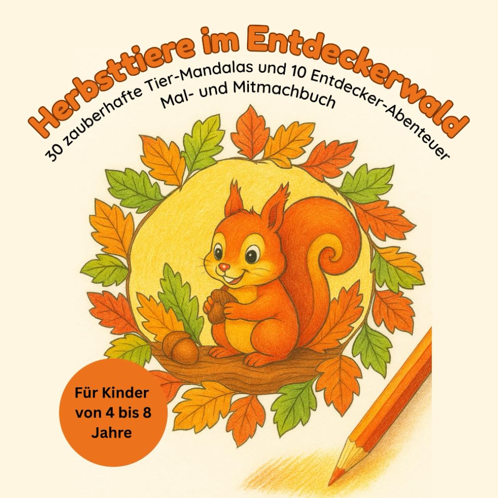 Herbsttiere im Entdeckerwald: 30 zauberhafte Tier-Mandalas und 10 Entdecker-Abenteuer – Mal- und Mitmachbuch