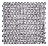 Keramik Mosaik Knopfmosaik Keramik Mosaikfliese Knopfmosaik Loop Penny Rund uni silber gehämmert Wand Fliesenspiegel Küche