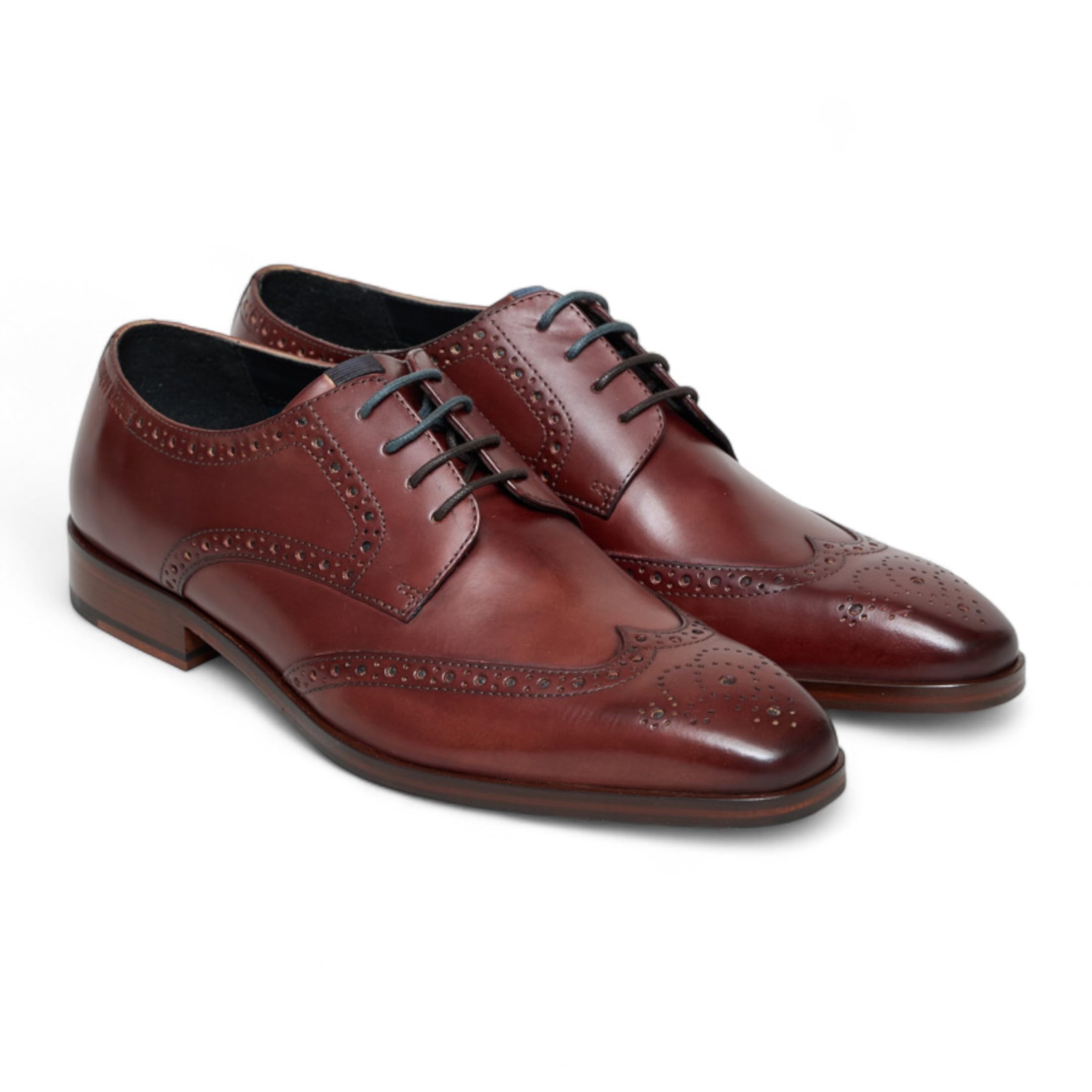 Infinity Leather Zapatos Oxford Derby Brogue de Cuero Luca para Hombre, Estilo Formal, para Boda y Oficina