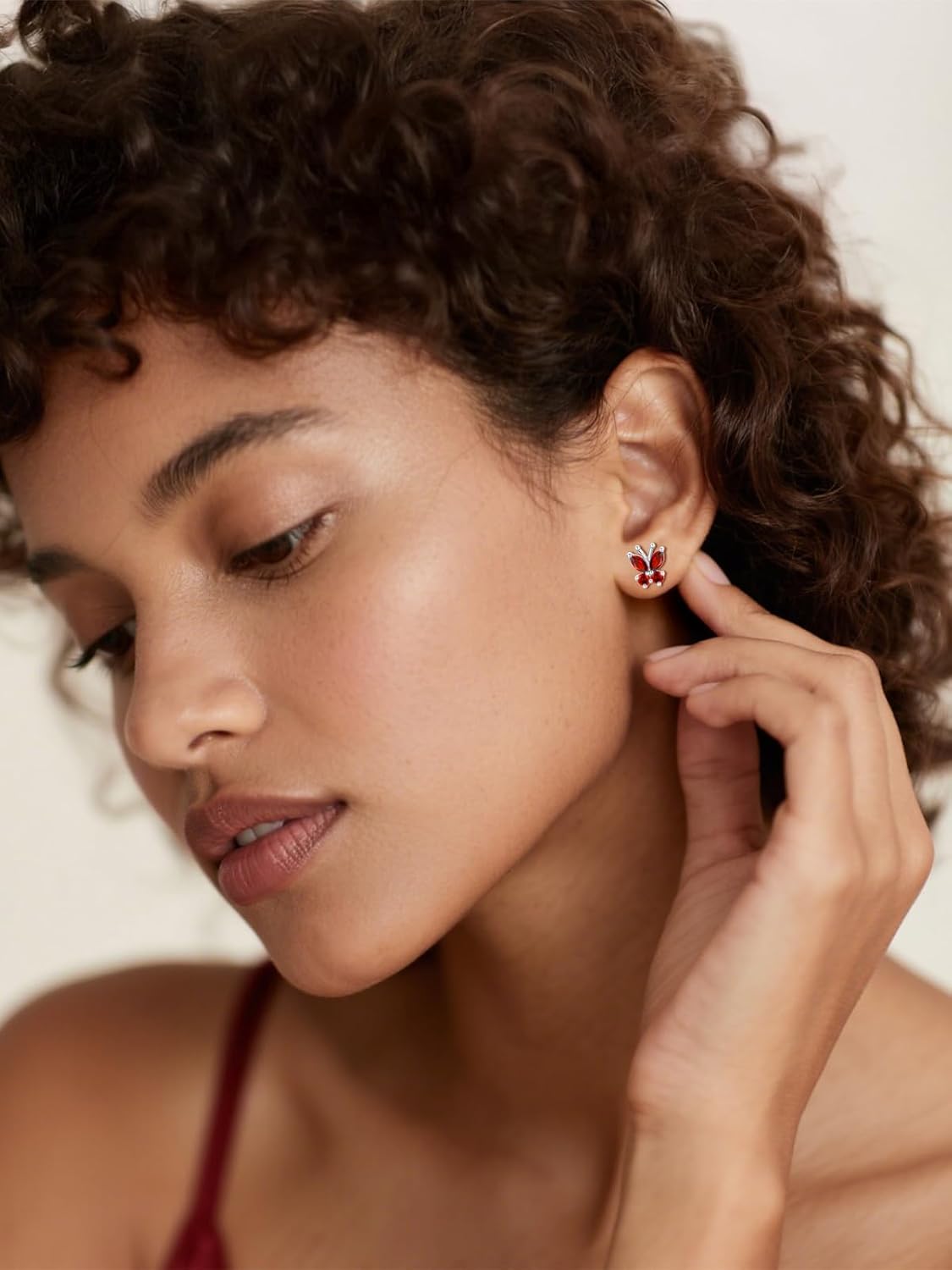 Silvora Birthstone Earrings for Women, 925 Sterling Silver Butterfly Stud, Small Butterfly Earrings Birthstone Jewelry - Image 2