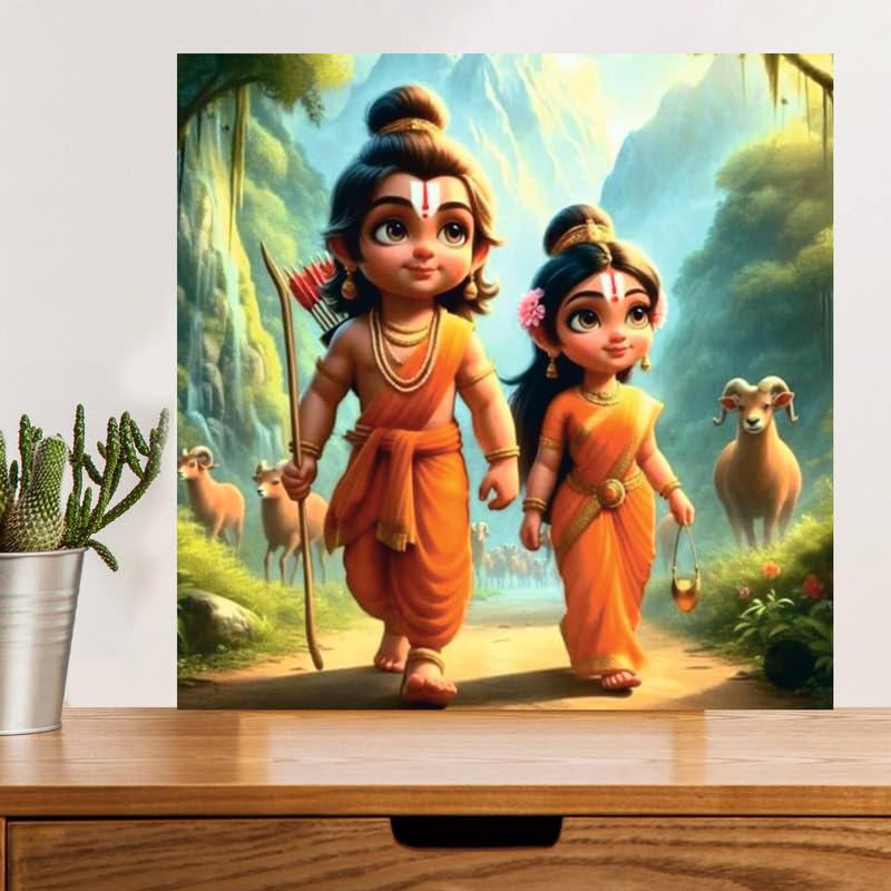 Image of British Terminal Cute little Bal Gopal Baby God Krishna| Kanha Ji | Laddu Lord Makhan Chor Painting Religious Poster for Pregnant Women for wall (matt thin vinyl,sticker,multicolor,unframed)| bj107
