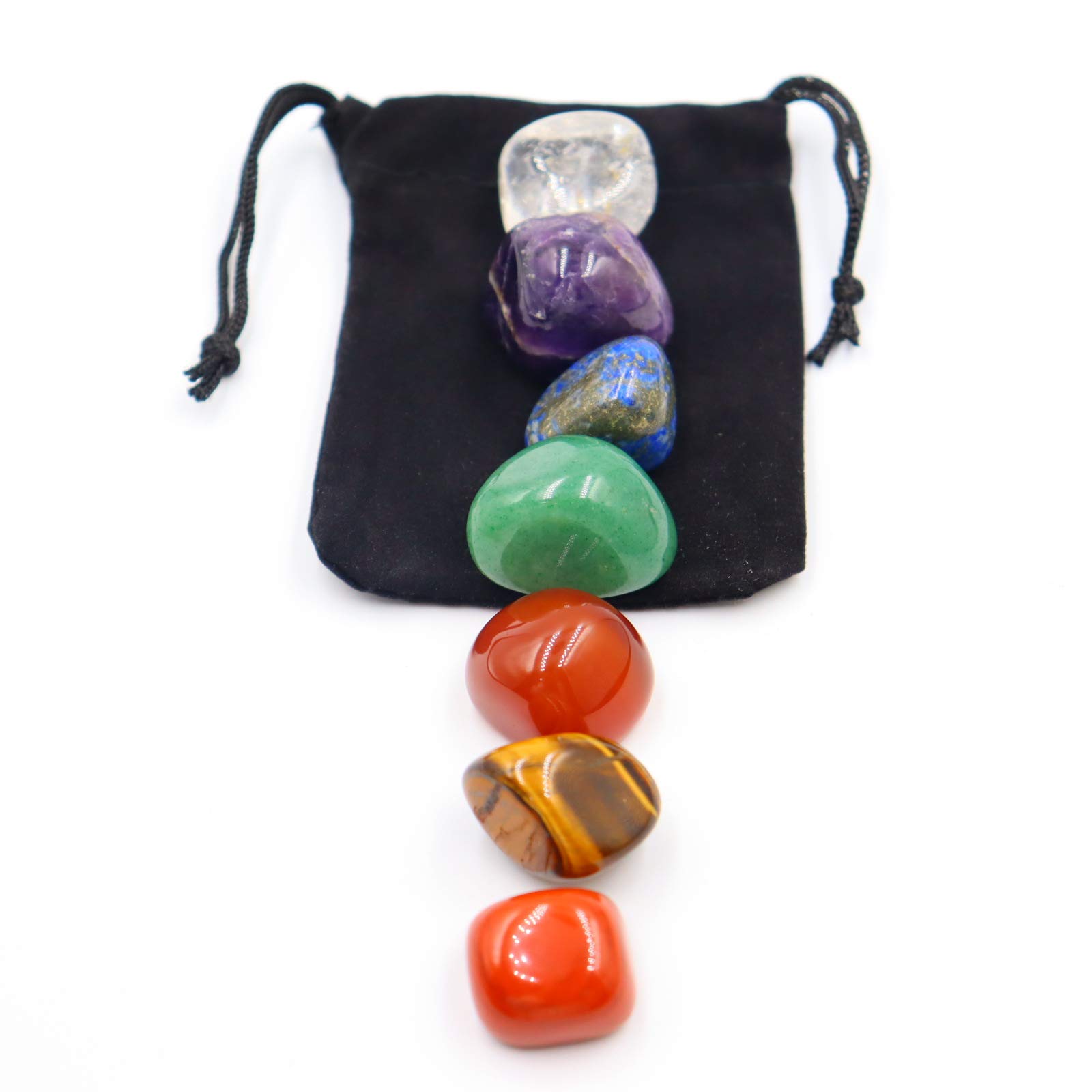 Pietra dei chakra, cristallo curativo usato come pietra dei chakra e pietra dell'attenzione dell'equilibrio della terra Meditazione rilassante Reiki (7 set)