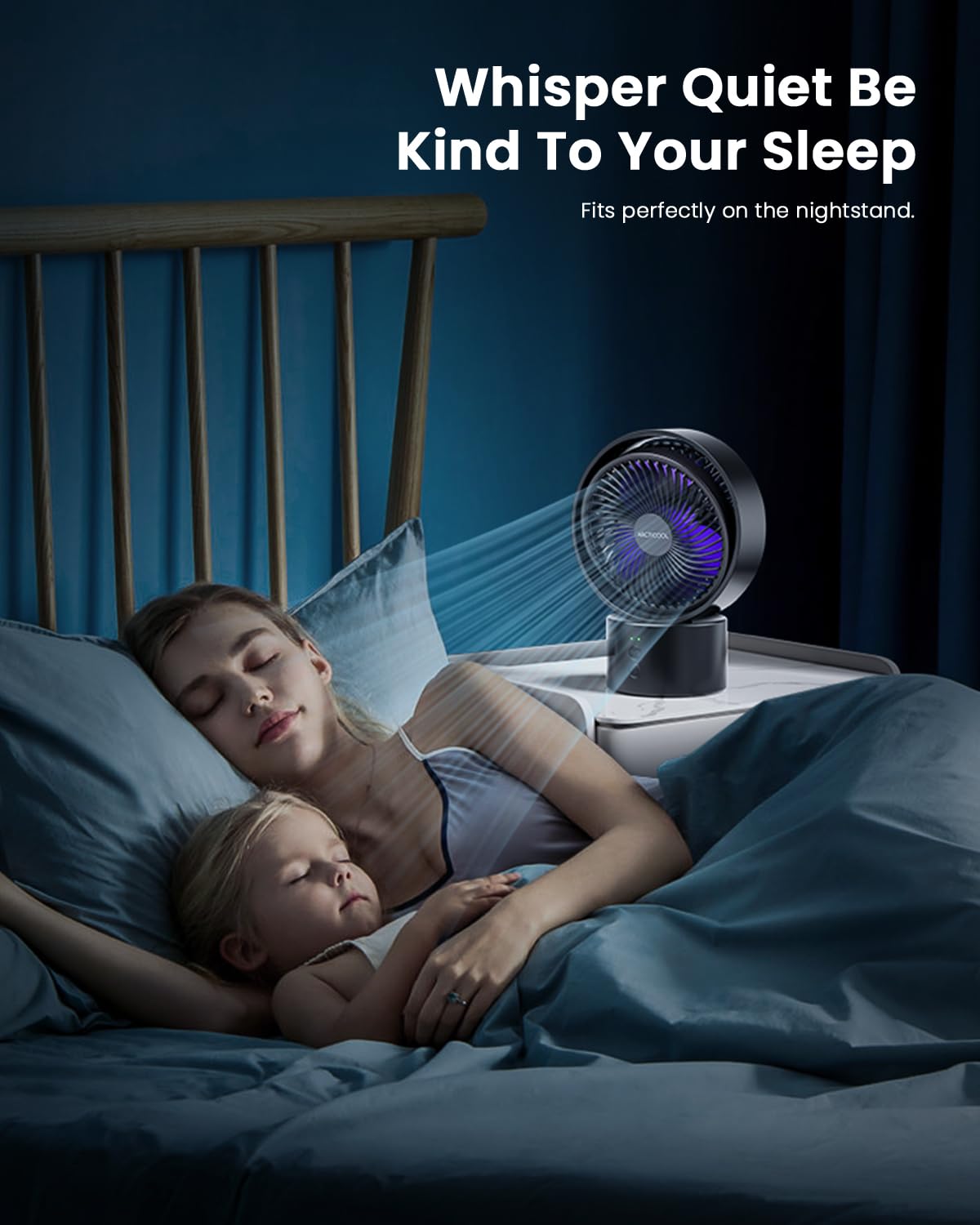 ARCTICOOL 5.5 Inch Small Table Fan, 90° Auto Oscillation with 5 Wind Modes, Cordless Desk Fan, Rechargeable USB Fan Battery Powered Quiet, Portable Personal Table Fan for Home, Office (Black Purple) 7 61tAXdNFqvL. SL1500