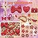 Junk Case Charms Kit,Red Junks Phone Cases,Large Charm Kit with 3D Rhinestone Cool teeth / lips / Bows / Chain Bags / Cross,Gold Bedazzling Kits Can Be Used in DIY Phone Case Designs,Big Charms for Customizing DIY Cases,Flatback Rhinestone for Customizing DIY Craft Accessories