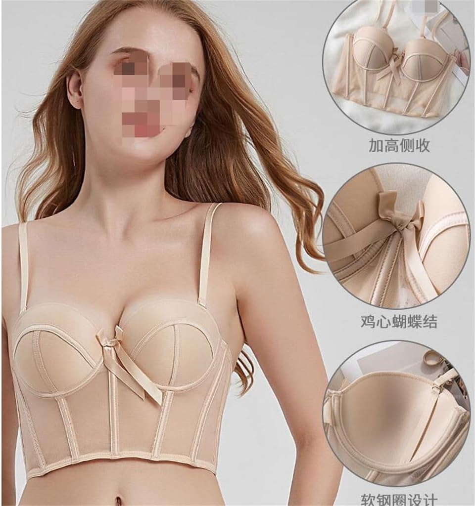 Inner Tank Top Sexy Small Chest Gathering Bra Shaping Body Outer Wear Underwear Set