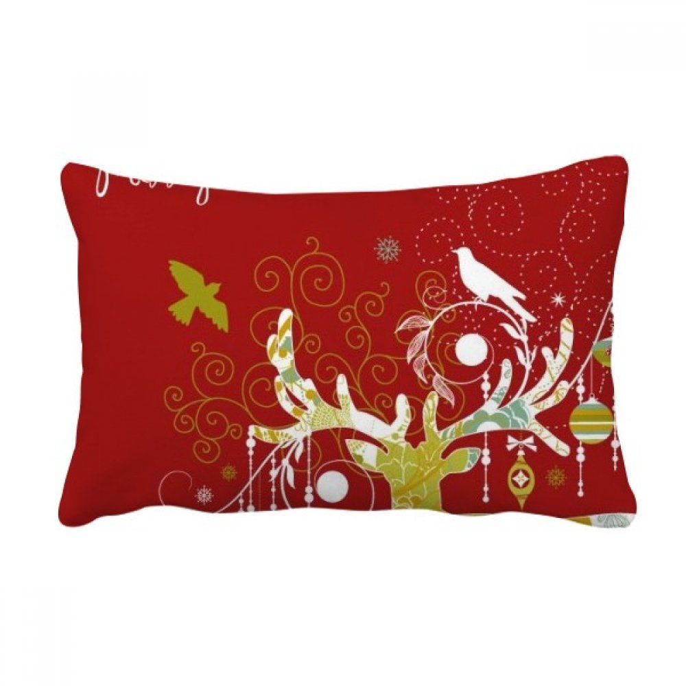Coussin lombaire cerf Merry Christmas multicolore avec insert