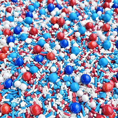 Sprinkles | Patriotic sprinkles | 8 oz | 4th of July sprinkle | Red white and blue sprinkles | Cookie sprinkles | Edible sprinkles | Manvscakes