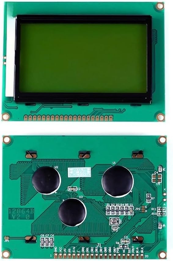 128x64 LCD Display Module with Integrated Chinese Font Set and LED Backlight Designed for Microcontroller-Based Projects (B)
