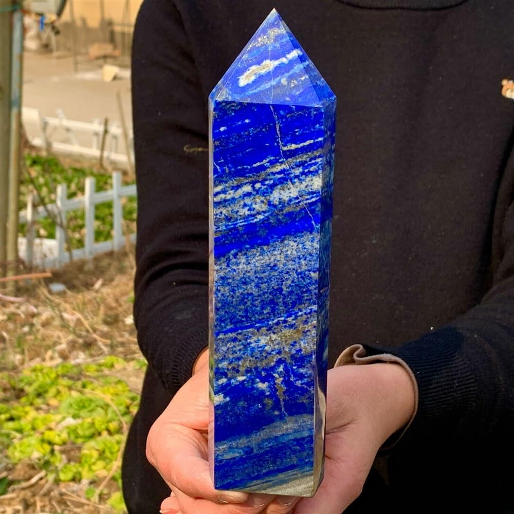 KJEBVHIRS Lapis Lazuli Column Crystal Wand Home Office Decoration Gifts Demagnetization Ornaments (Size : 70-100g)