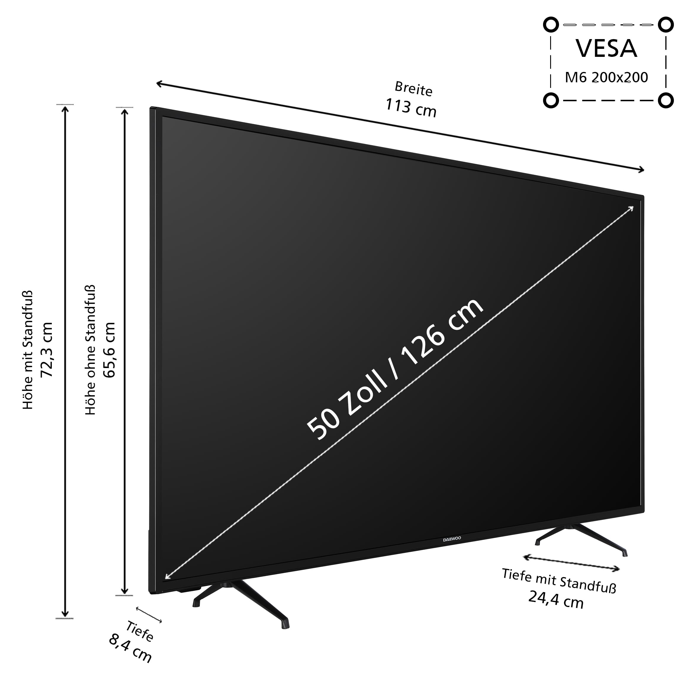 Daewoo Android TV Fernseher (HD-Ready Smart TV 50 Zoll – Bild 2