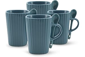 American Atelier Mug and Spoon Set | Set of 4 | Large...