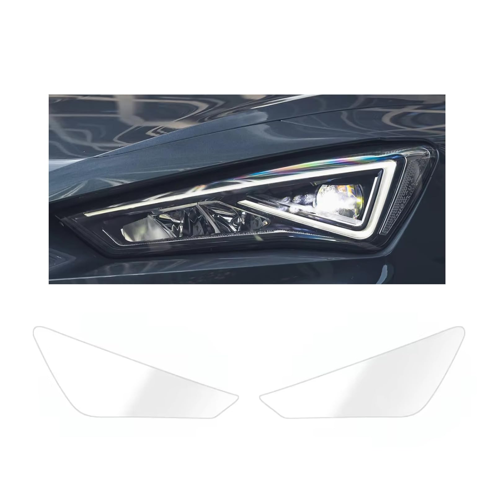 Headlight Film for Cupra Formentor 2021-2025, 1Set Transparent/Smoke Black Car Headlight TPU Protective Film
