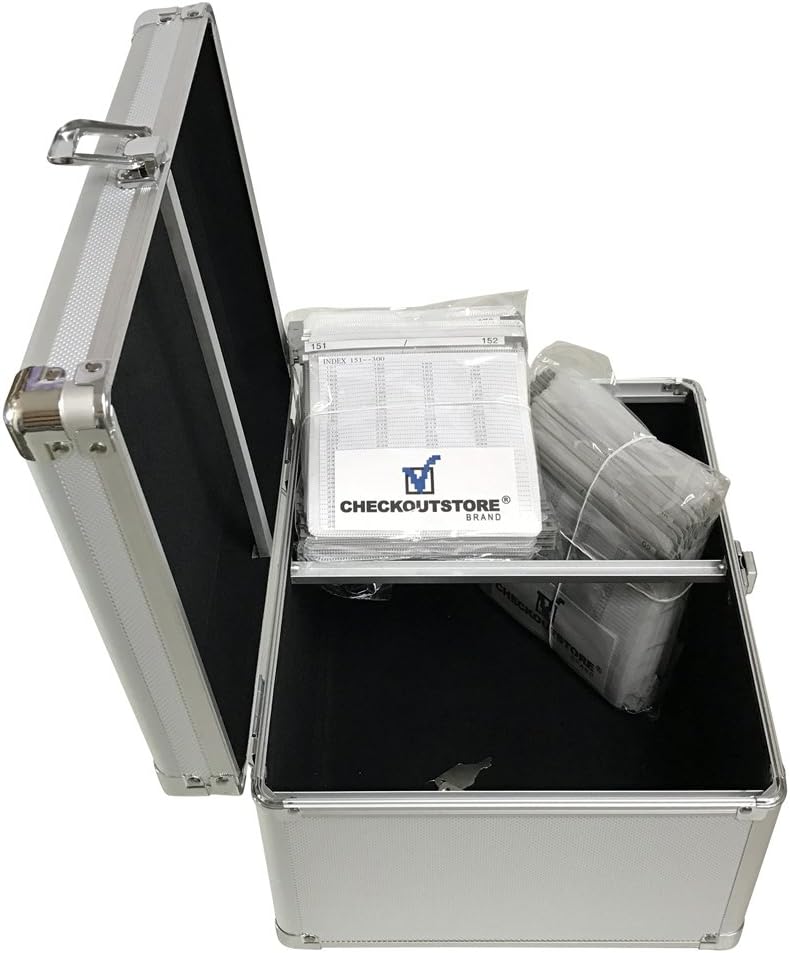 CheckOutStore Silver Aluminum CD/DVD Hanging Sleeves Storage Box (Holds Up to 300 Discs)