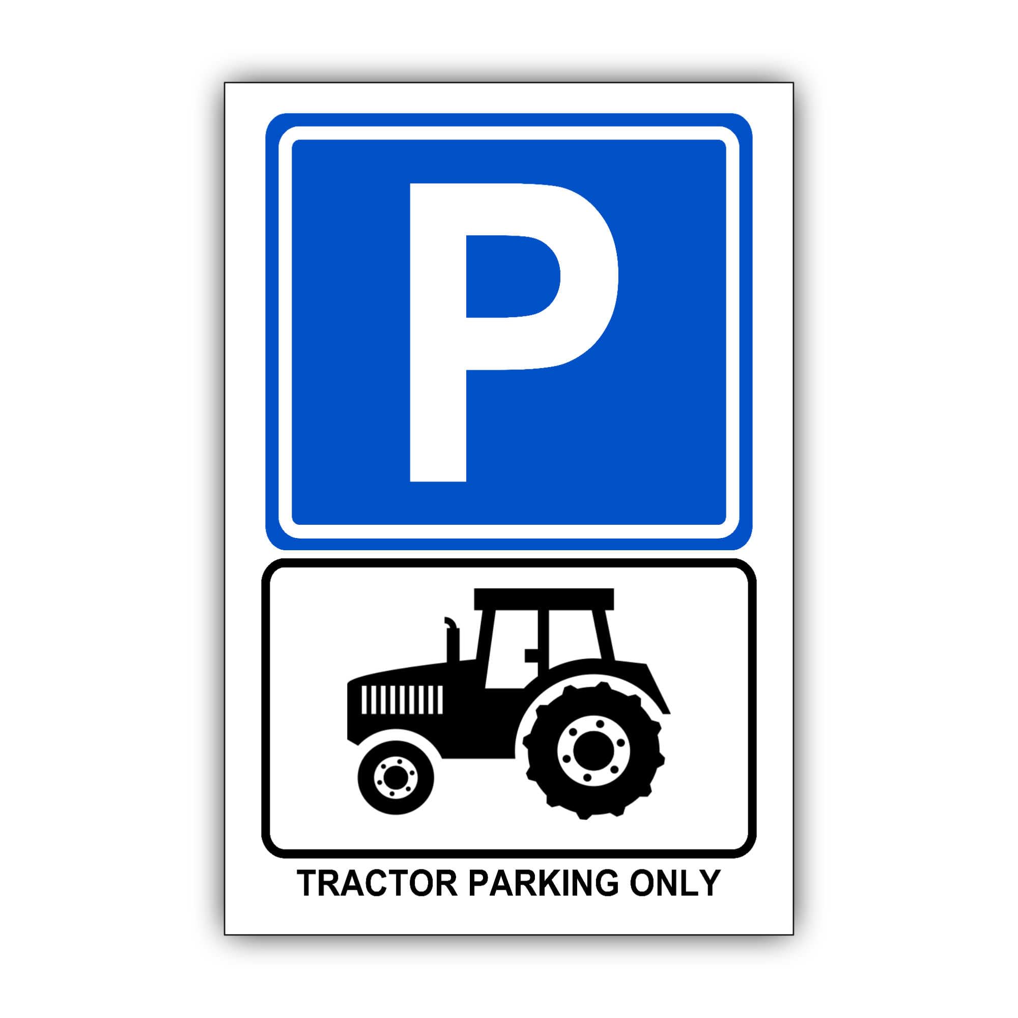 Tractor Parking Only - Targa in metallo, 60 x 42 cm