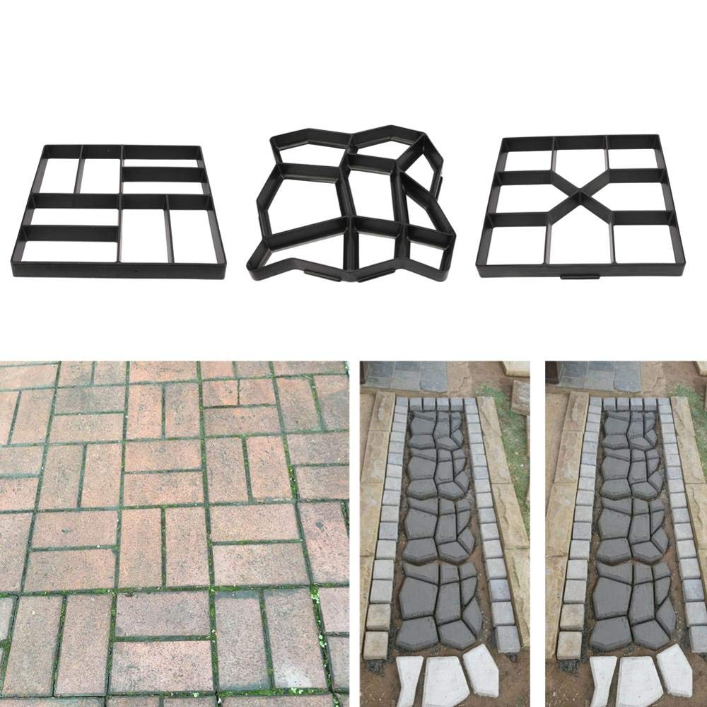 Plastikowa forma do kostki brukowej do samodzielnego wykonania ścieżki ogrodowej, wielokrotnego użytku, betonowa forma do tworzenia cegieł kamiennych, ręcznie tworzy piękne chodniki (wzór kwiatu lodu)