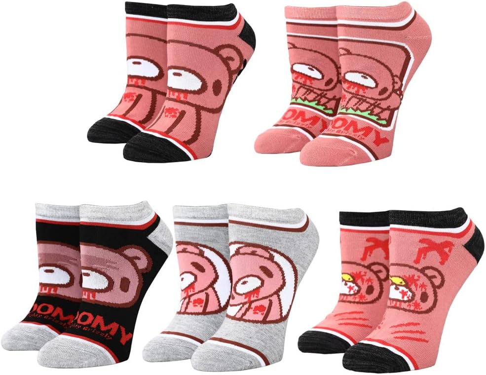 Bioworld Gloomy Bear casual Ankle Socks for Men 5-Pack