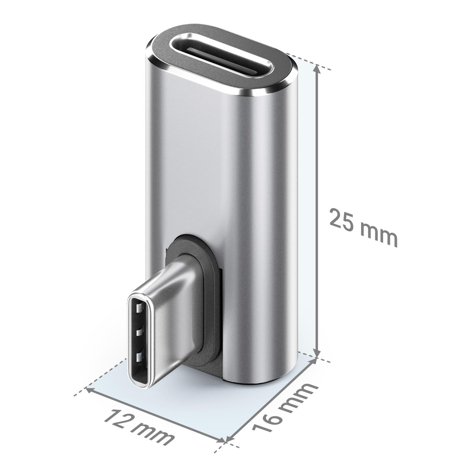 deleyCON Adapter USB-C Kąt 90 Stopni (2 Sztuki) 40Gbps, 240W, 8K60Hz, Aluminiowa Obudowa, Wtyczka Typu C do Gniazda Kompatybilny ze Smartfonem Tabletem Laptopem Notebookiem Switch PC i Wieloma Innymi.