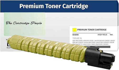 Miniatura 1 de Repuesto compatible con cartucho de tóner Ricoh MP C3003  MP C3004  MP C3503 (841814), amarillo, rendimiento de 18 quilates, fabricado en Estados