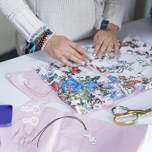 Miniatura 5 de CRASPIRE 40 bobinas de hilo acrílico de 2 tamaños, hilo de bordado transparente, gotas transparentes, forma de llave, chips de punto de cruz,