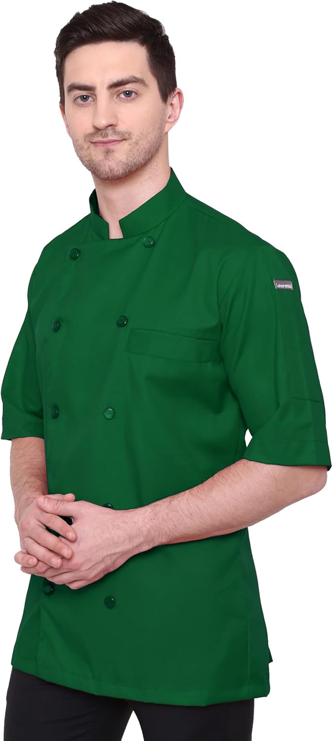 Leorenzo Creation PH-05 Men's Chef Coat Half Sleeves Chef Jacket (Size- XXS-7XL, Twelve Colours)