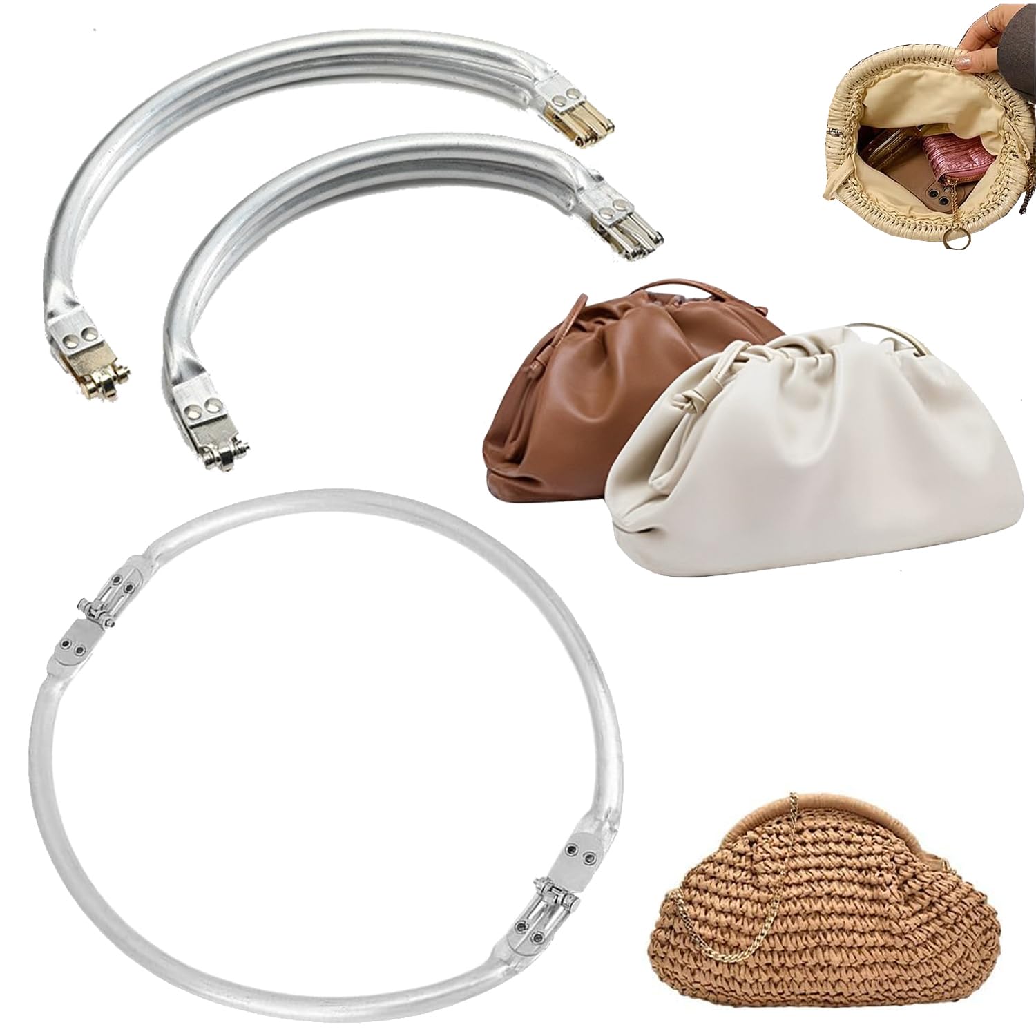 2 Chiusure Per Borse All'Uncinetto In Alluminio - 190mm E 230mm, Per Fai Da Te E Cucito - Foto 7