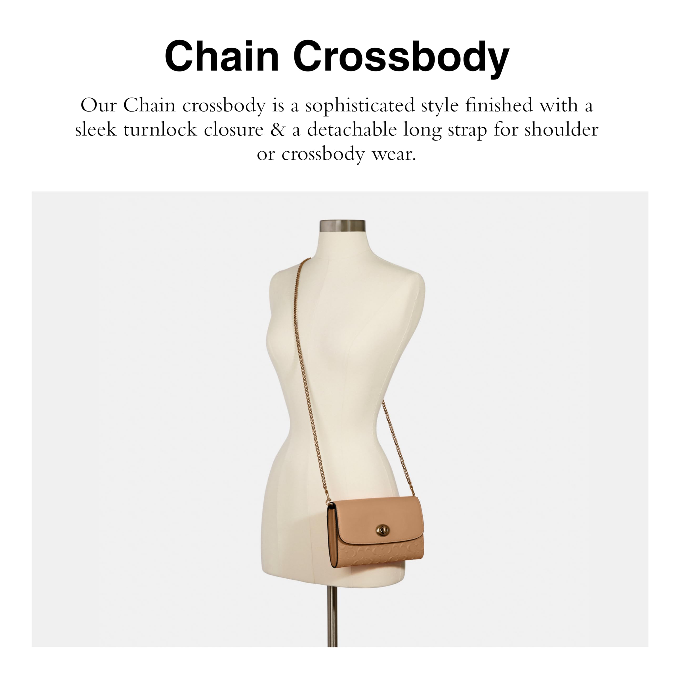 Coach Signature Leather Chain Crossbody