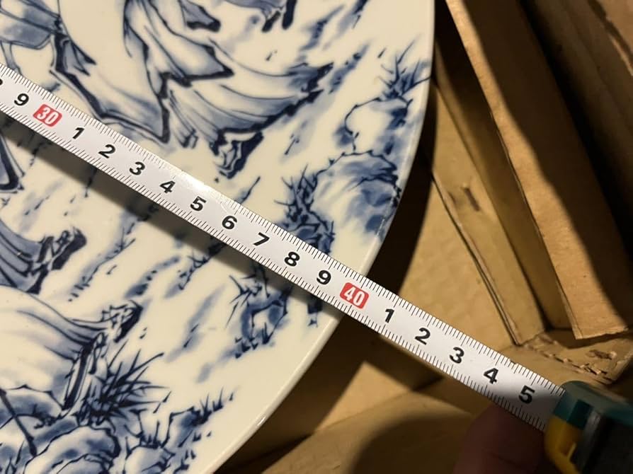 Amazon.co.jp: 有田焼 大皿 2枚 4037cm飾皿 肥前 哲三郎 作 竹仙人