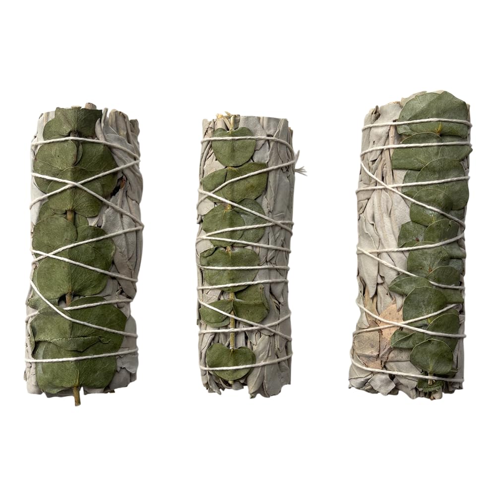 VIE Smudge Stick, White Sage and Eucalyptus 4", Pack of 3