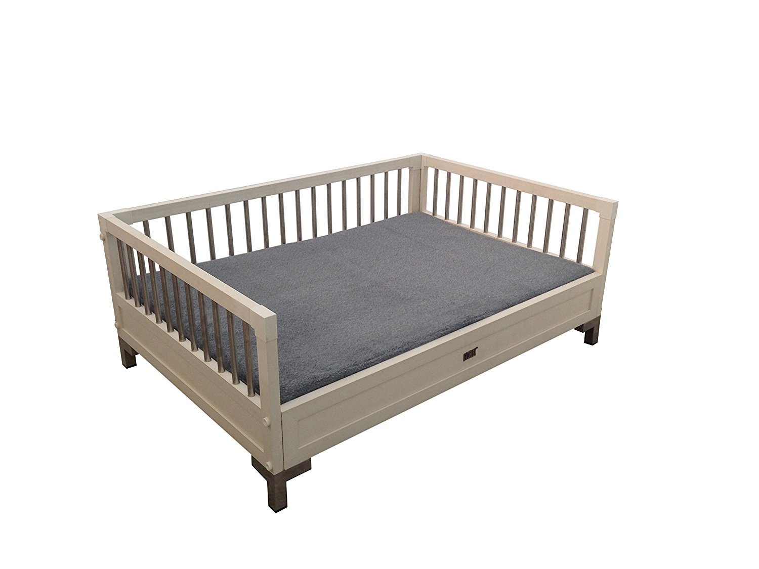 New Age Pet ecoFLEX Manhattan Raised Dog Bed w Removable Cushion Large Antique White
