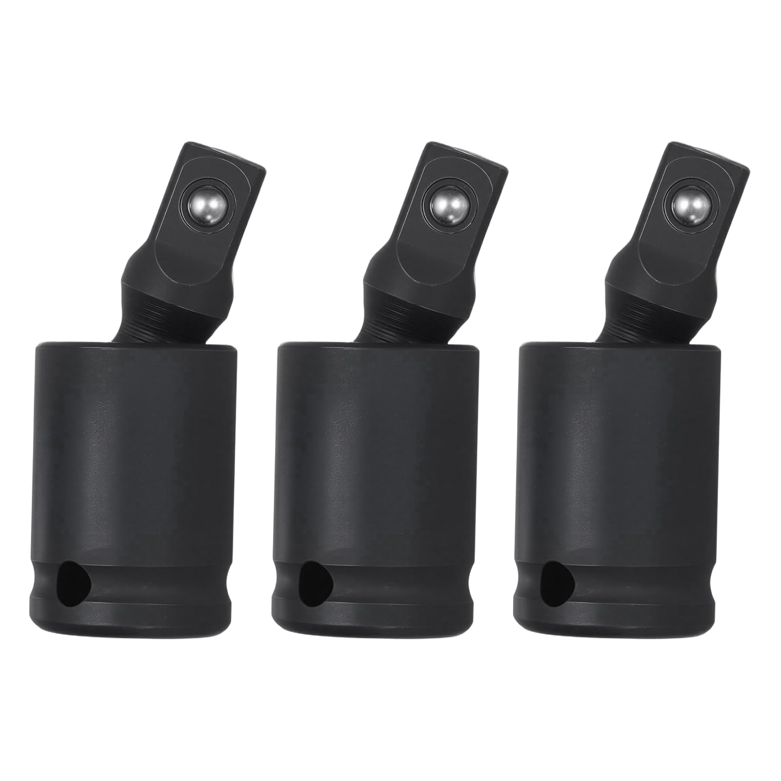 sourcing map 3 Pcs Universal Joint Socket Adapter 3/8" CR-MO Steel Impact Swivel Socket Adapter Universal Joint for Wrench Driver Tool, Black