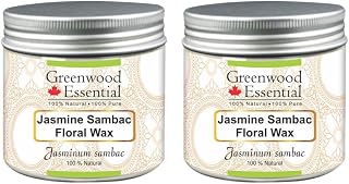 Greenwood Essential Pure Jasmine Sambac Floral Wax (Jasminum sambac) (Pack of Two) 100gm X 2 (7.05 oz)