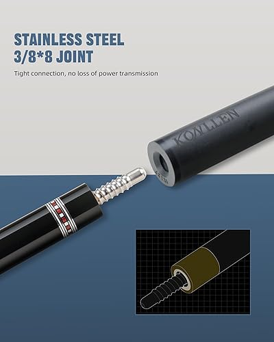 Miniatura 4 de KONLLEN Taco de piscina de fibra de carbono de 58 pulgadas, palos de piscina profesionales para adultos, tecnología de carbono completo, baja