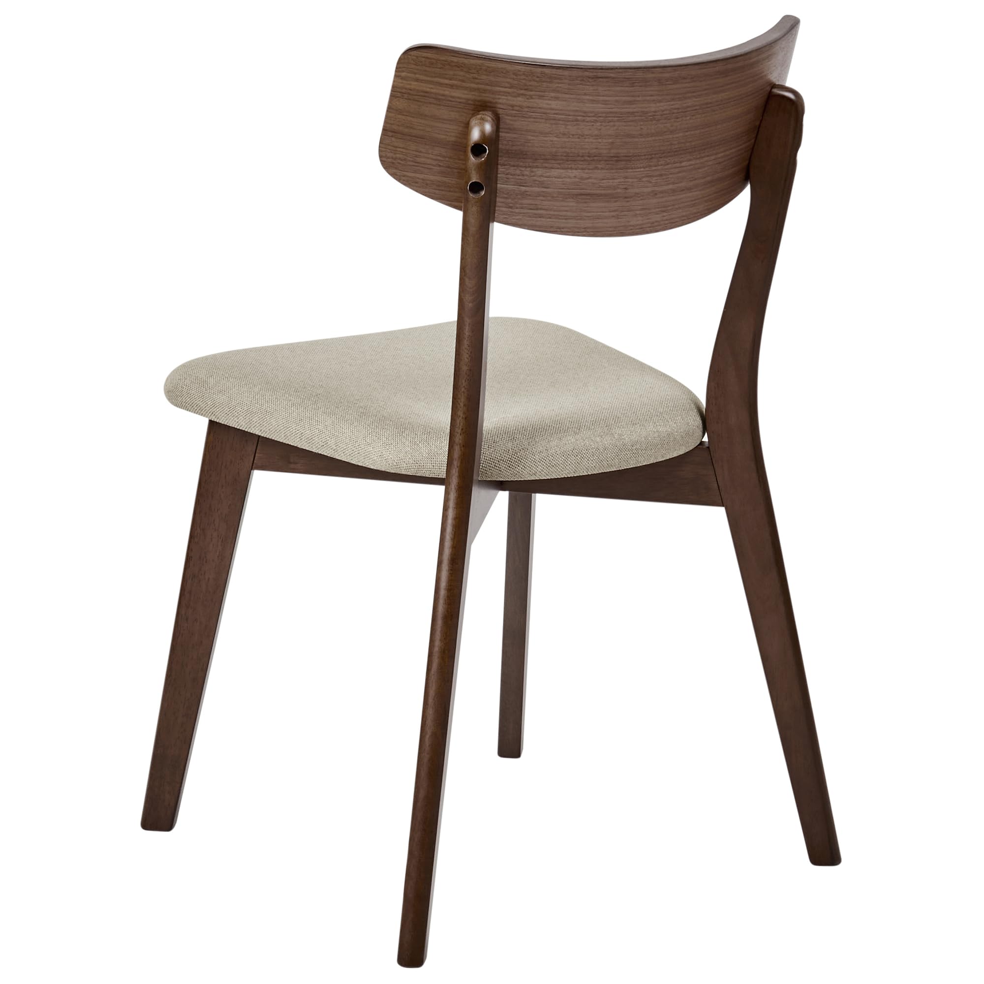 Beliani Conjunto de 2 sillas de Comedor Retro sin reposabrazos con Asiento de Tela marrón y Beige Holly