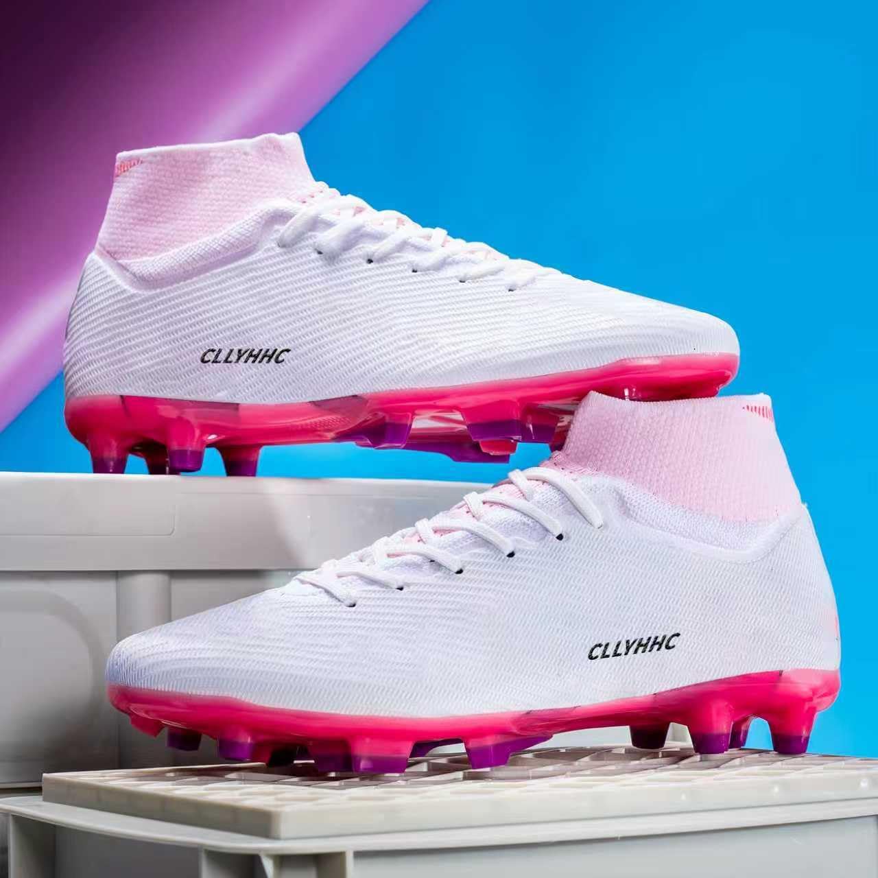 NISOCY Men's Soccer Cleats Women's Football Shoes High-Top Youth Outdoor/Indoor Athletic Adult Training Sneakers