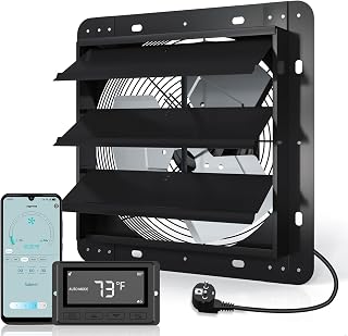 Aygrochy 300mm abluftventilator mit temperatursensor für keller Garage | EC Motor Industrielle Wandventilator mit wifi app, Belüftung und Kühlung für Gewächshäuser, Loft und Küche.