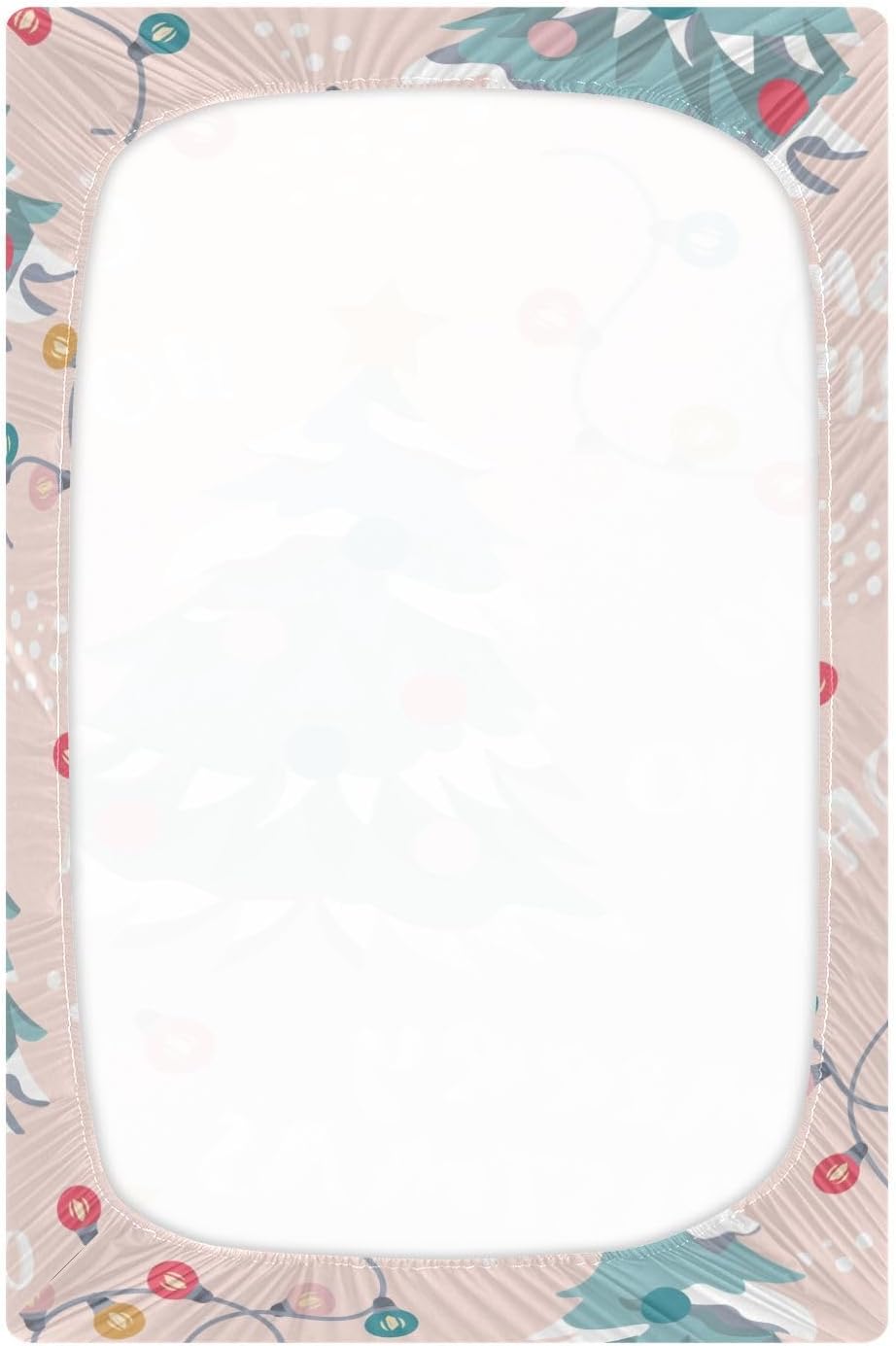CEBUGI Stretchy Crib Sheet for Baby Boy Girl,Merry Christmas Portable Mini Fitted Pack N Play Playard Sheet for Neutral,Ultra Soft Material,Full Standard Toddler Mattresses,S