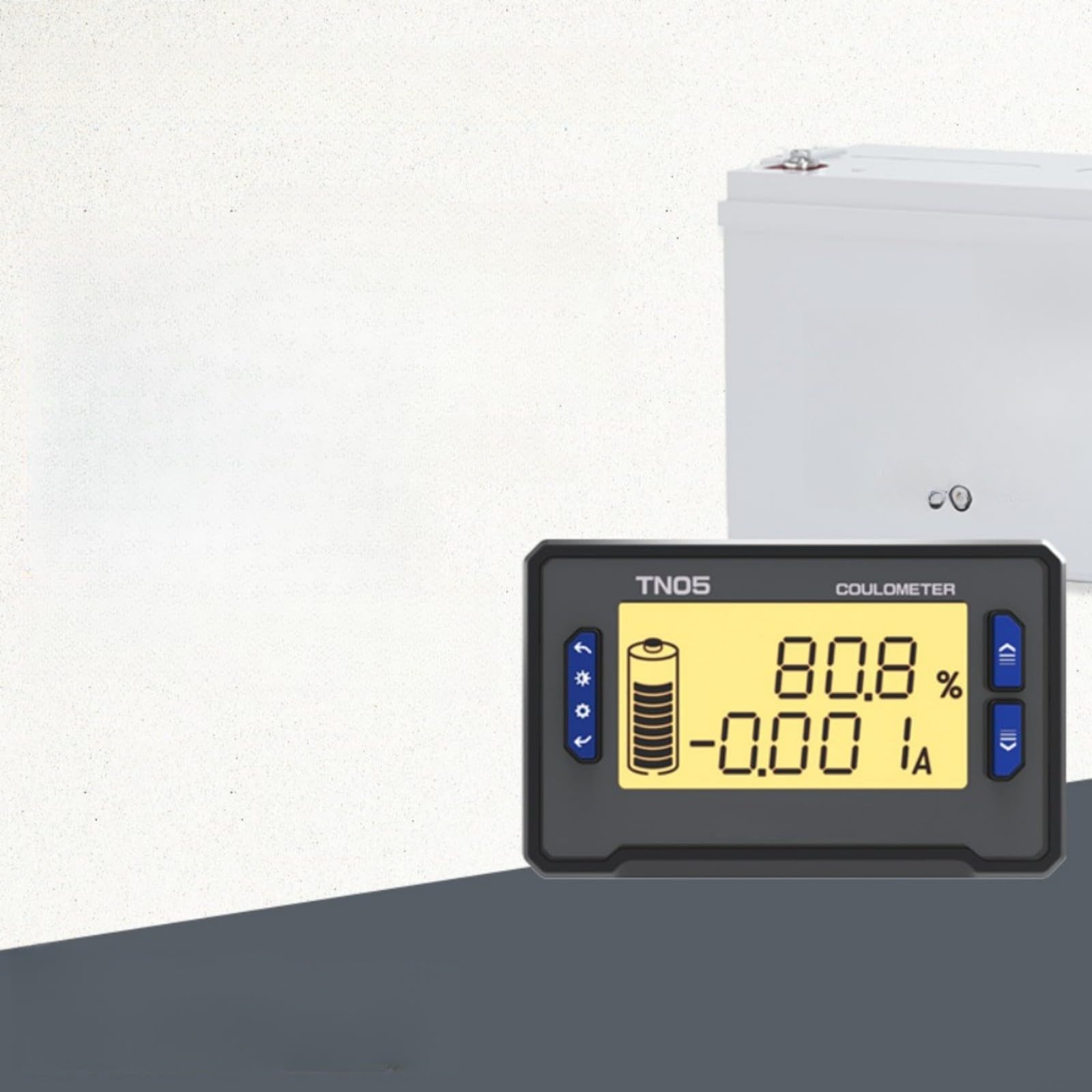 Medidor digital Coulomb de 8 a 80 V CC, monitor de batería de litio con pantalla SOC de potencia de voltios amperios, alarma programable para ácido para LiFePO4