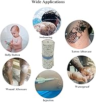 Vista 5 de Rollo de vendaje impermeable para el cuidado posterior del tatuaje (6 pulgadas x 11 yardas), envoltura de curación de heridas de tatuaje, vendaje