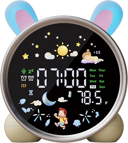 Miniatura 8 de winshine Reloj despertador para niños, reloj despertador para niños, reloj de entrenamiento para dormir y permanecer en la cama, reloj de luz