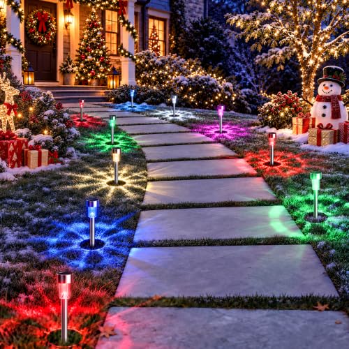 GIGALUMI 24 Pack Solar Christmas Lights Outdoor,Solar Christmas Decorations